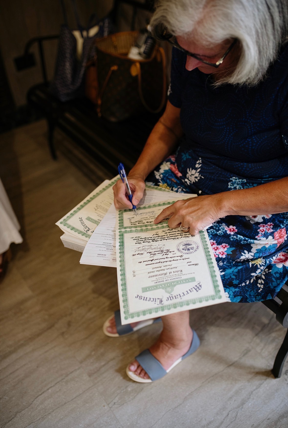 Marriage license signing